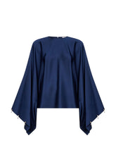Stella McCartney Crewneck Pearl Blouse Blue