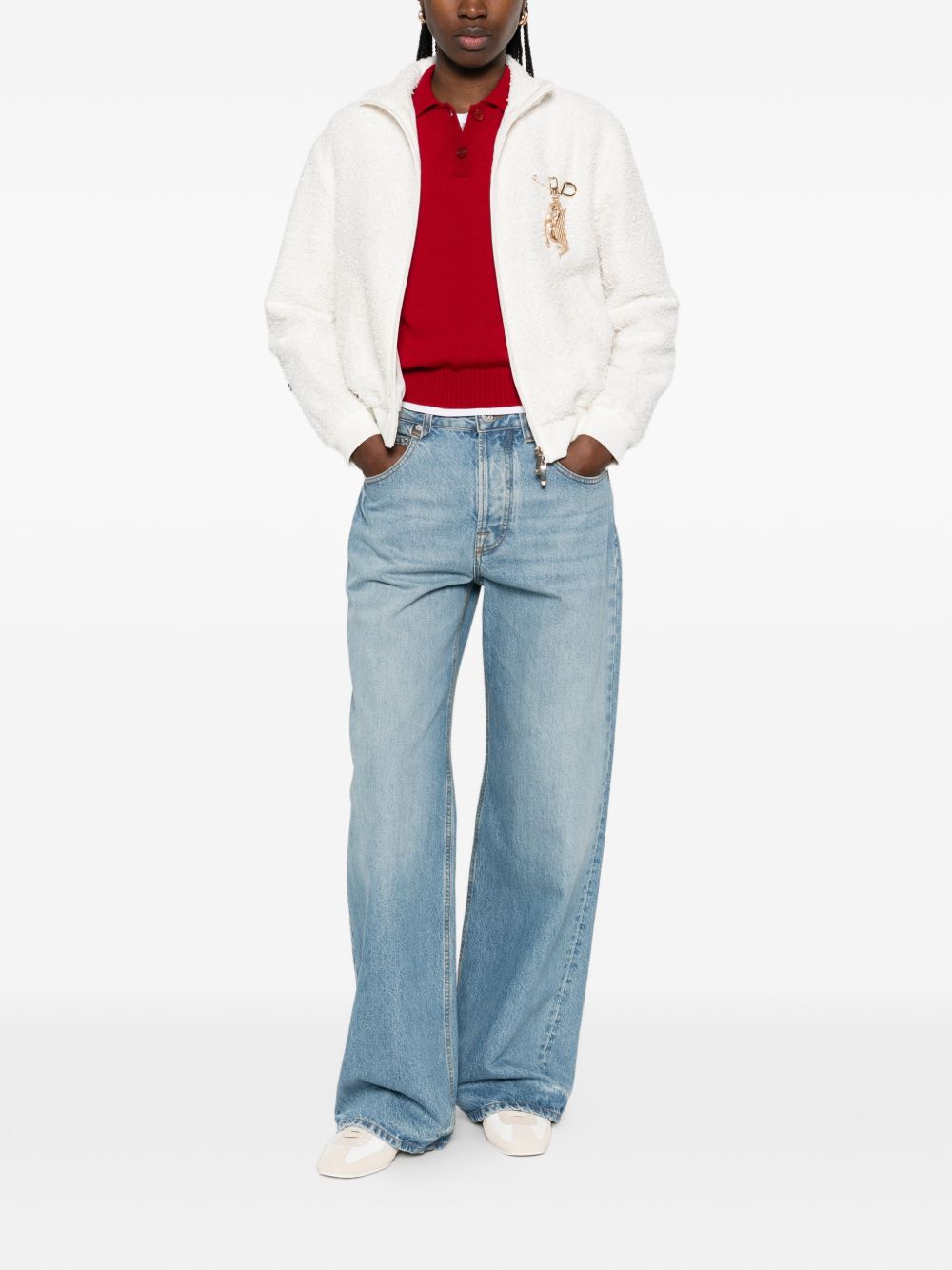Emporio Armani Tweed Blouson Jacket White
