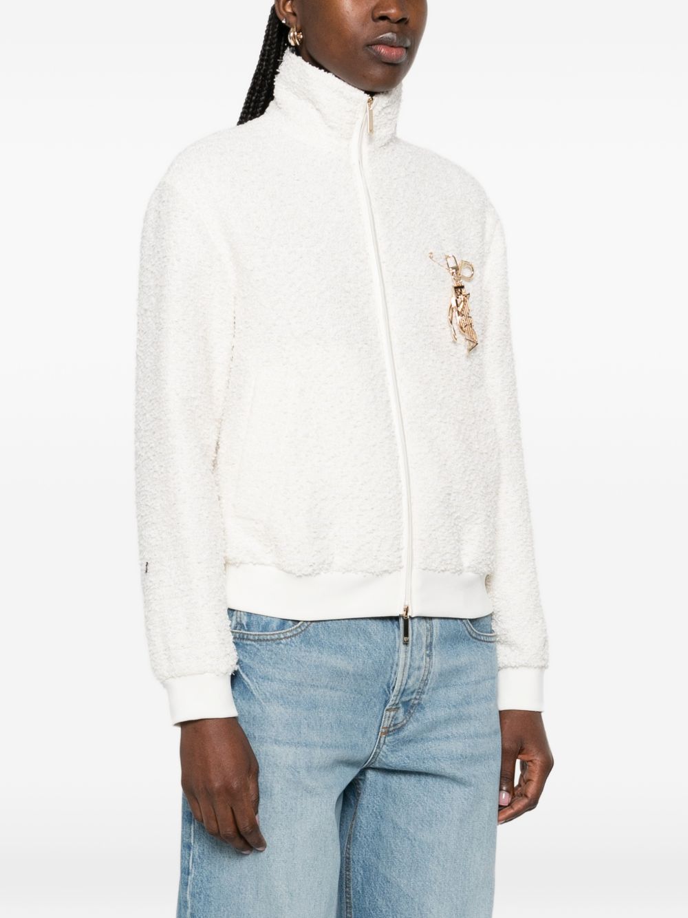 Emporio Armani Tweed Blouson Jacket White