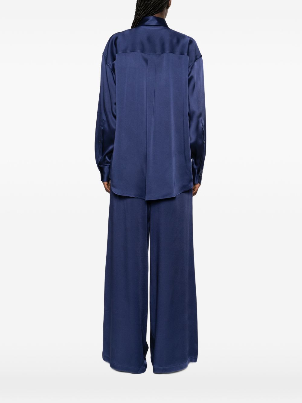 Stella McCartney Pearl-Embellished Italian Shirt Blue