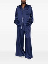 Stella McCartney Pearl-Embellished Italian Shirt Blue