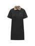 Burberry Check Collar Cotton Mini Dress Black