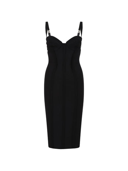 Elisabetta Franchi Structured Midi Dress Black