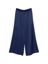 Stella McCartney Wide-Leg Satin Tailored Trousers Blue