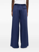 Stella McCartney Wide-Leg Satin Tailored Trousers Blue