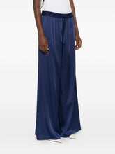 Stella McCartney Wide-Leg Satin Tailored Trousers Blue