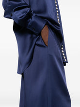 Stella McCartney Wide-Leg Satin Tailored Trousers Blue