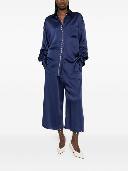 Stella McCartney Pearl-Detail Tailored Trousers Blue