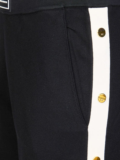 Elisabetta Franchi Tricot Stripe Track Pants Black