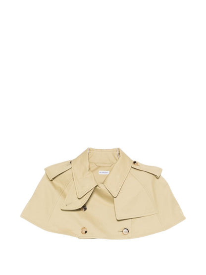 Burberry Cotton Trench Cape Jacket Khaki