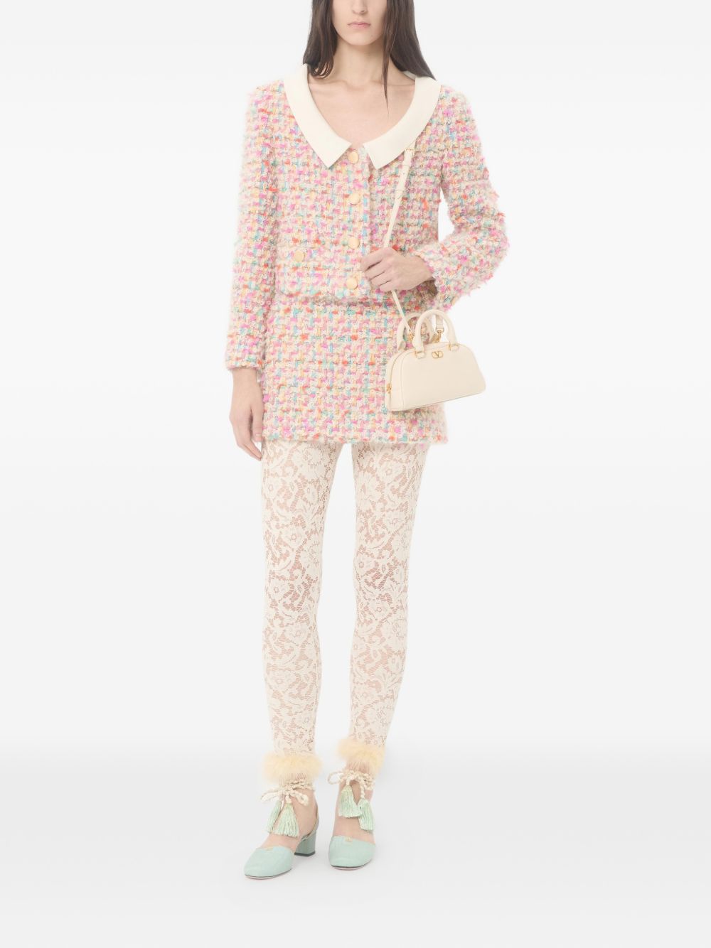 Valentino Garavani VLogo Signature Mini Bowling Bag Ivory