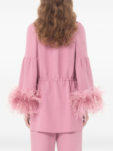 Valentino Feathered Silk Blouse Pink