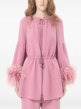 Valentino Feathered Silk Blouse Pink