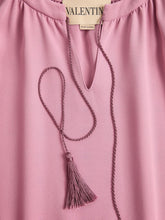 Valentino Feathered Silk Blouse Pink