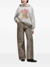 Ganni Graphic Print Organic Hoodie Grey