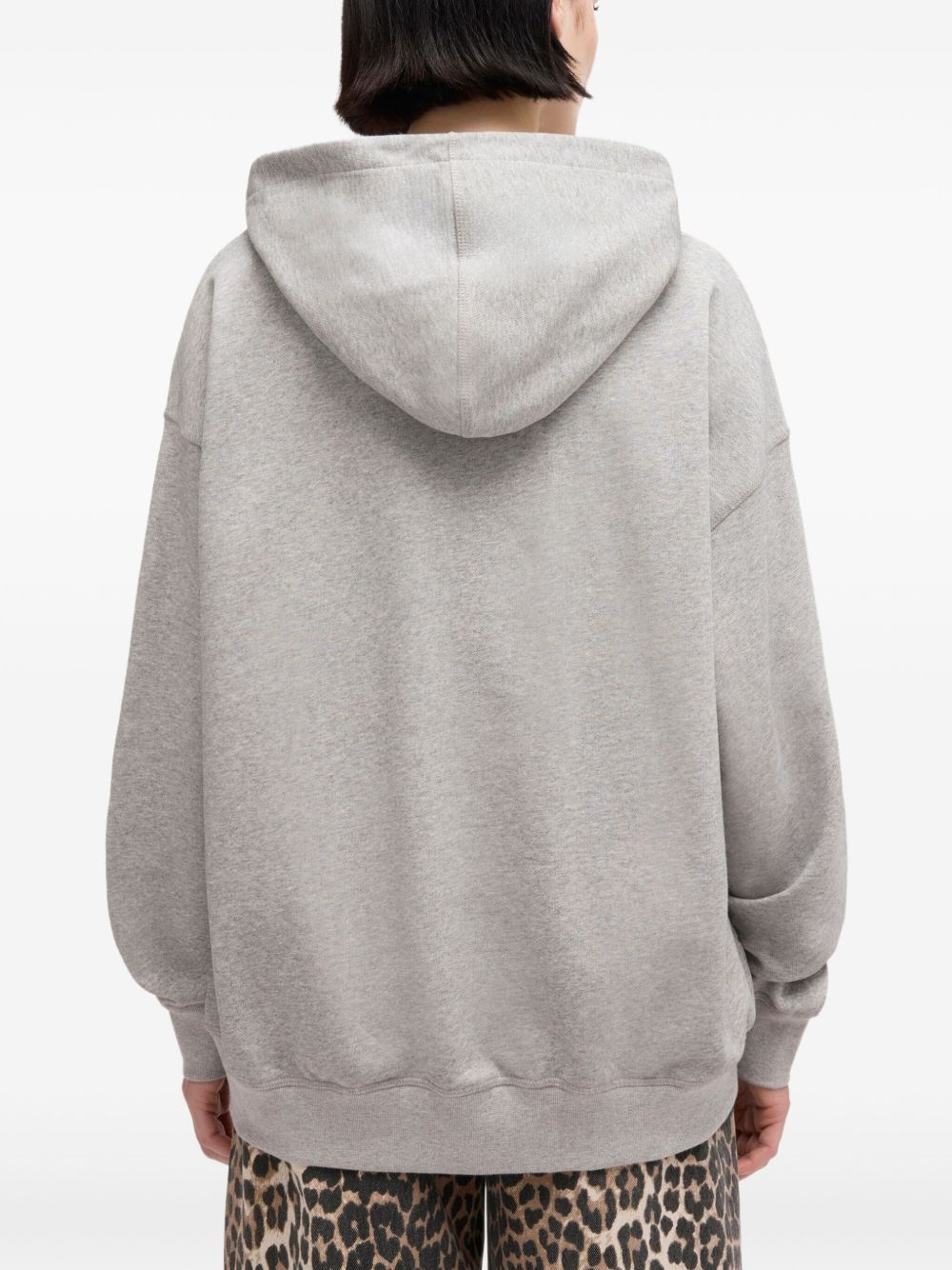Ganni Graphic Print Organic Hoodie Grey