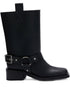 ganni harness block heel biker boots black