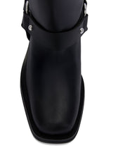 ganni harness block heel biker boots black