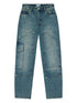 Ganni Panelled Organic Denim Jeans Blue