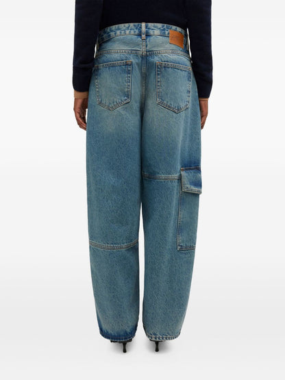 Ganni Panelled Organic Denim Jeans Blue