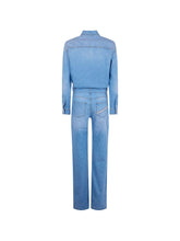 Elisabetta Franchi Denim Cotton Jumpsuit Clear Blue