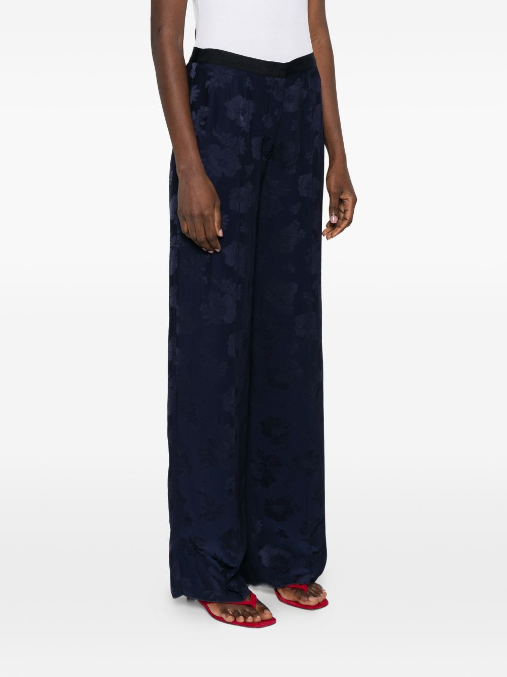 Forte Forte Tailored Wide-Leg Trousers Blue blue