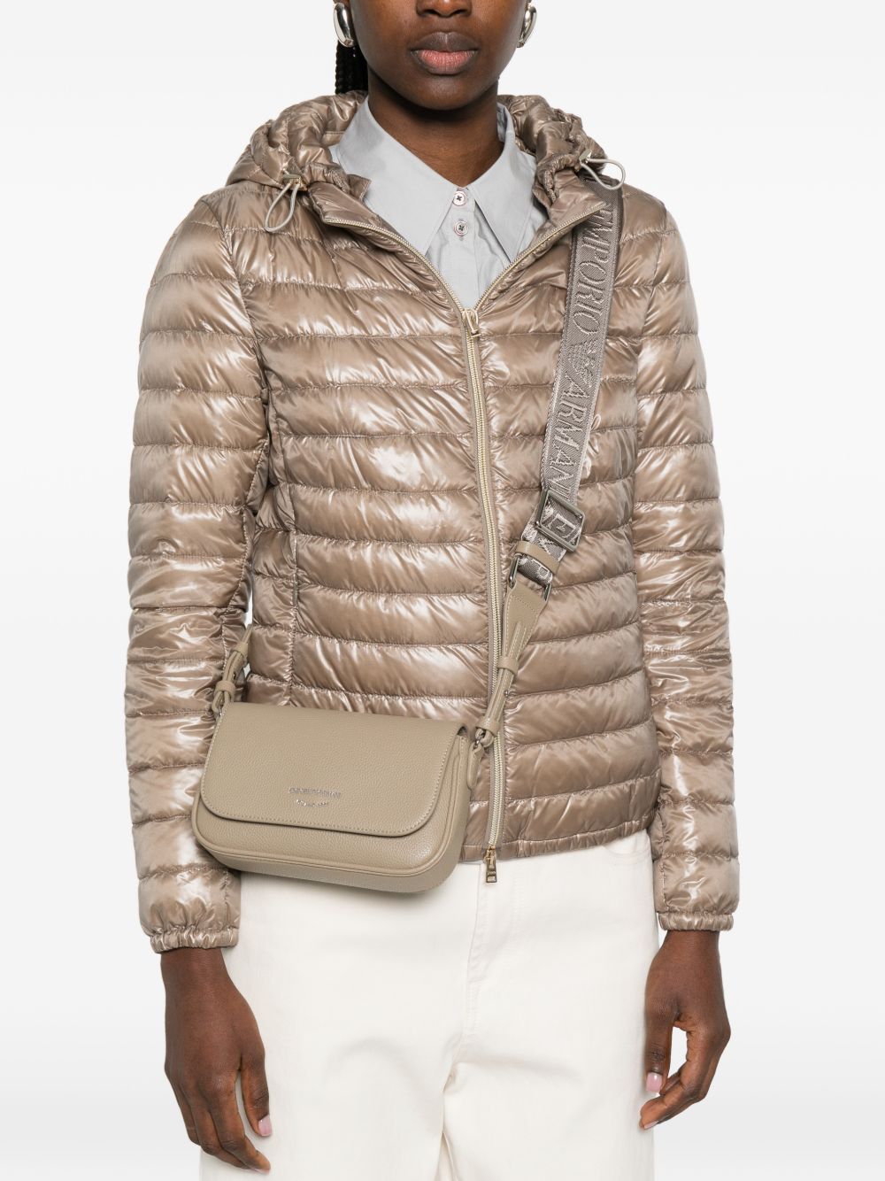 Emporio Armani MyEA Crossbody Logo Strap Dove Grey