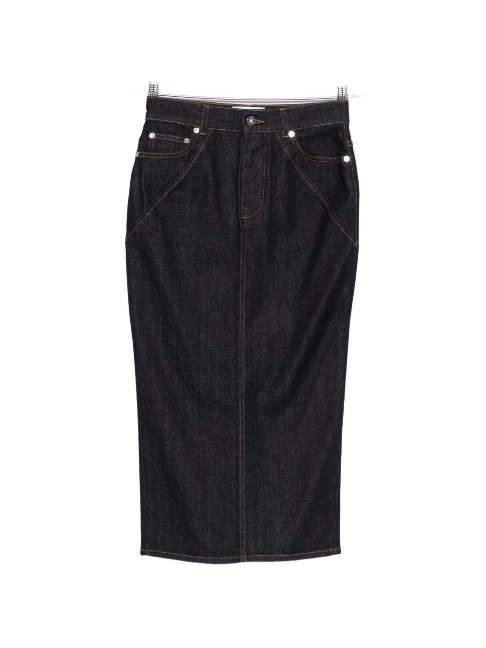 Givenchy Raw Denim Midi Skirt Blue