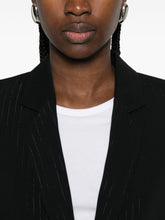 Emporio Armani Pinstripe Single-Breasted Blazer Black