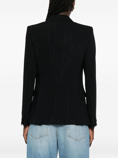 Emporio Armani Pinstripe Single-Breasted Blazer Black
