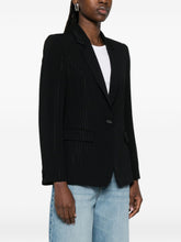 Emporio Armani Pinstripe Single-Breasted Blazer Black