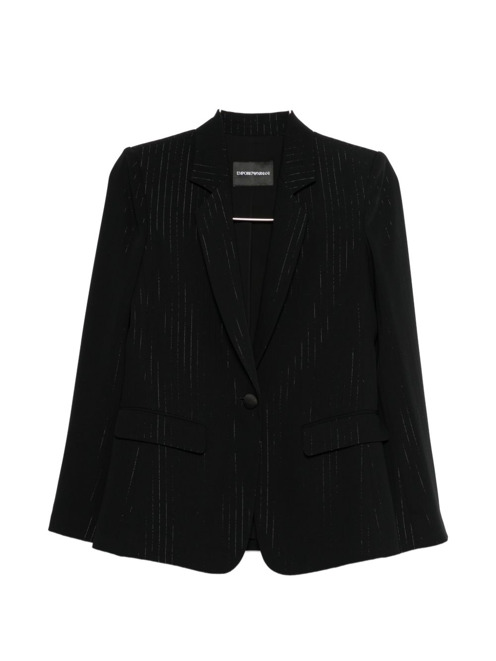 Emporio Armani Pinstripe Single-Breasted Blazer Black