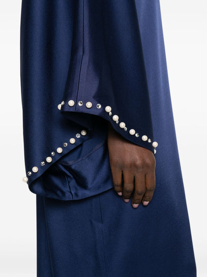 Stella McCartney Pearl Embellished Maxi Dress Blue