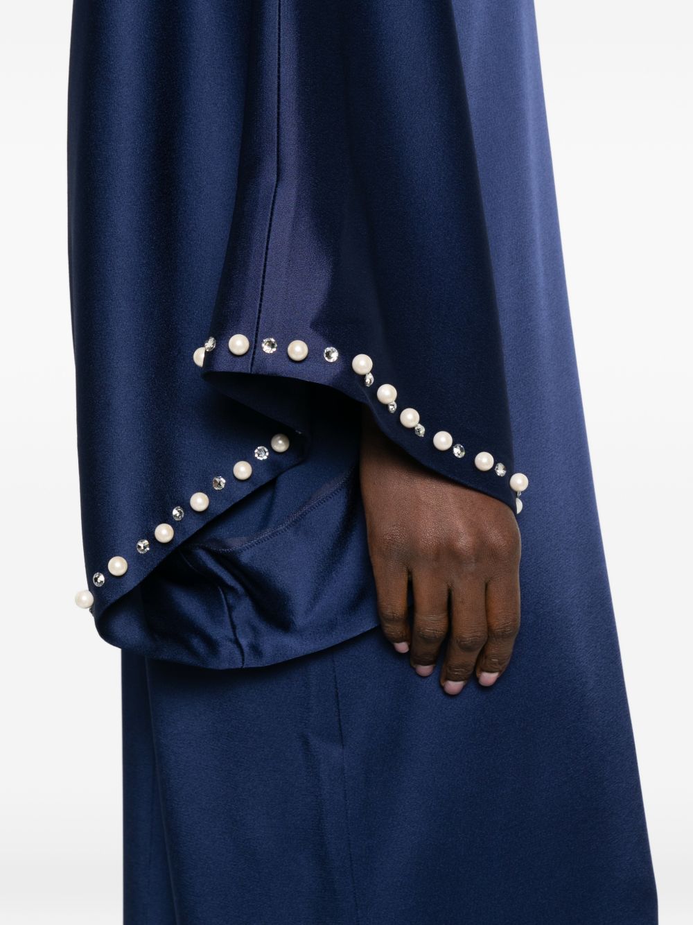 Stella McCartney Embellished Pearl Maxi Dress Blue