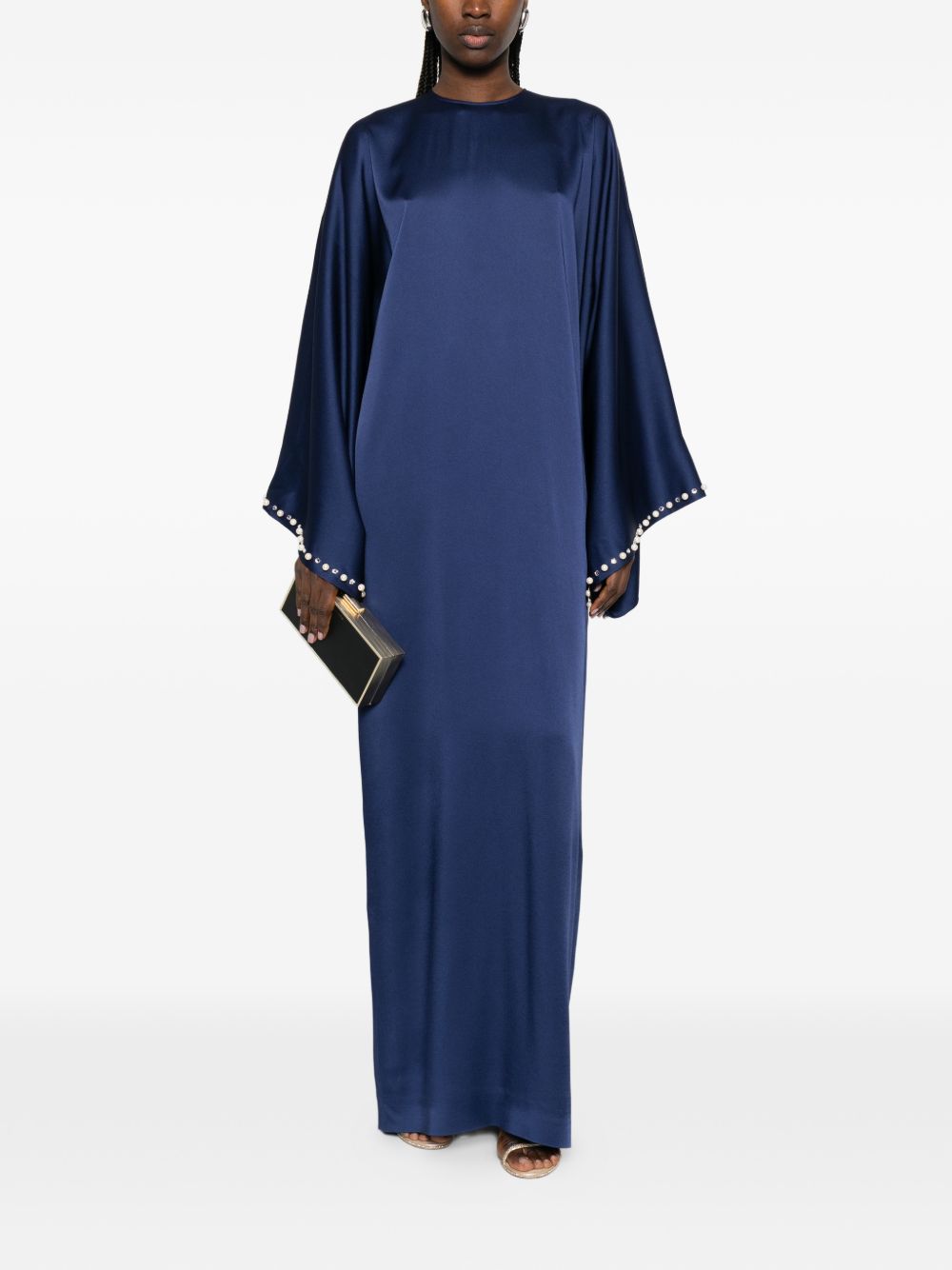 Stella McCartney Embellished Pearl Maxi Dress Blue
