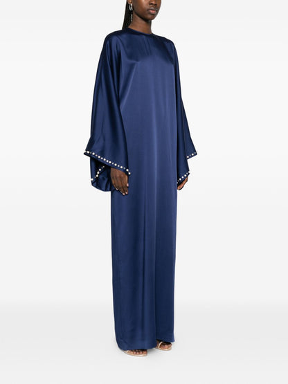Stella McCartney Embellished Pearl Maxi Dress Blue