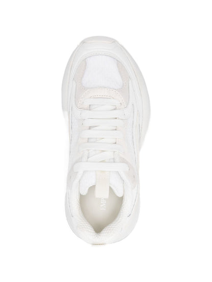 Emporio Armani Exclusive Mesh Leather Sneakers White