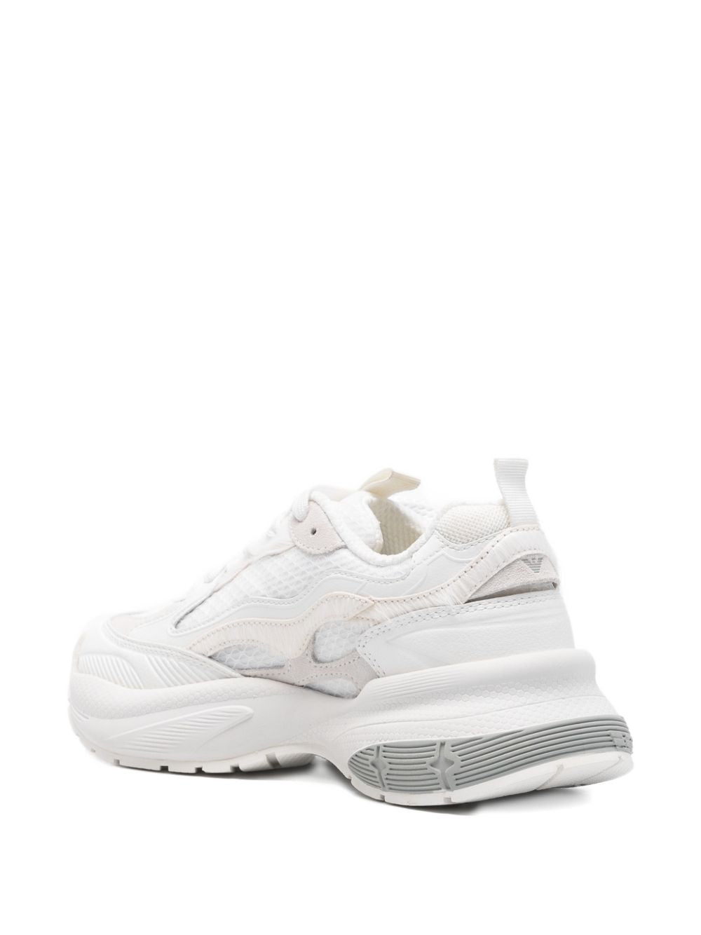 Emporio Armani Exclusive Mesh Leather Sneakers White