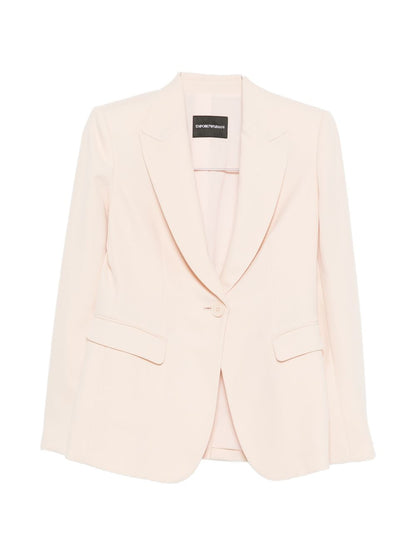 Emporio Armani Single-Breasted Blazer Powder powder