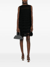 Emporio Armani Diamond Open-Knit Mini Dress Black