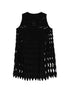 Emporio Armani Diamond Open-Knit Mini Dress Black