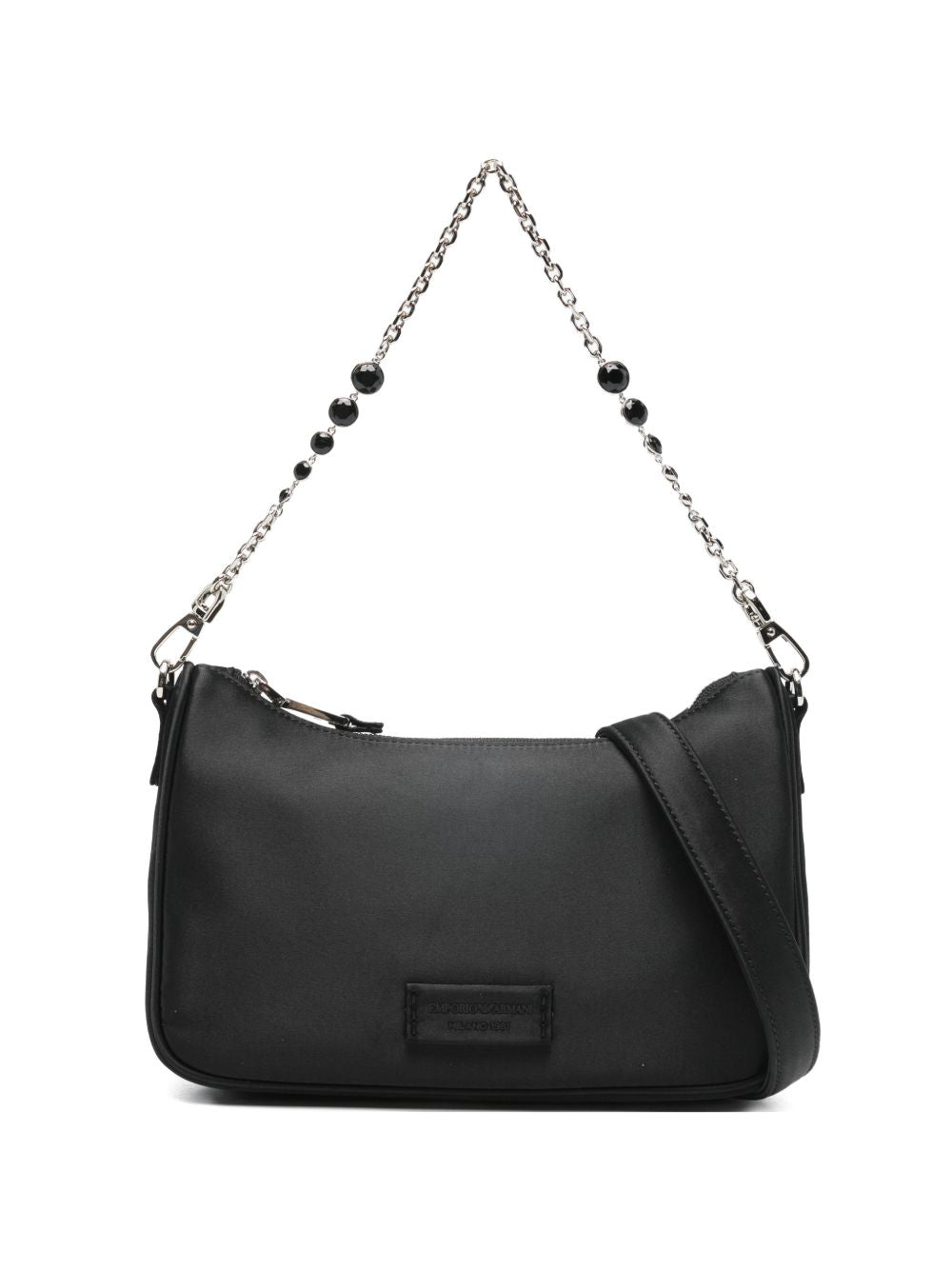 Emporio Armani Beaded Chain Shoulder Bag Black