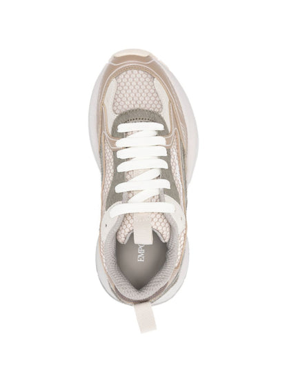 Emporio Armani Exclusive Mesh Low-Top Sneakers Beige