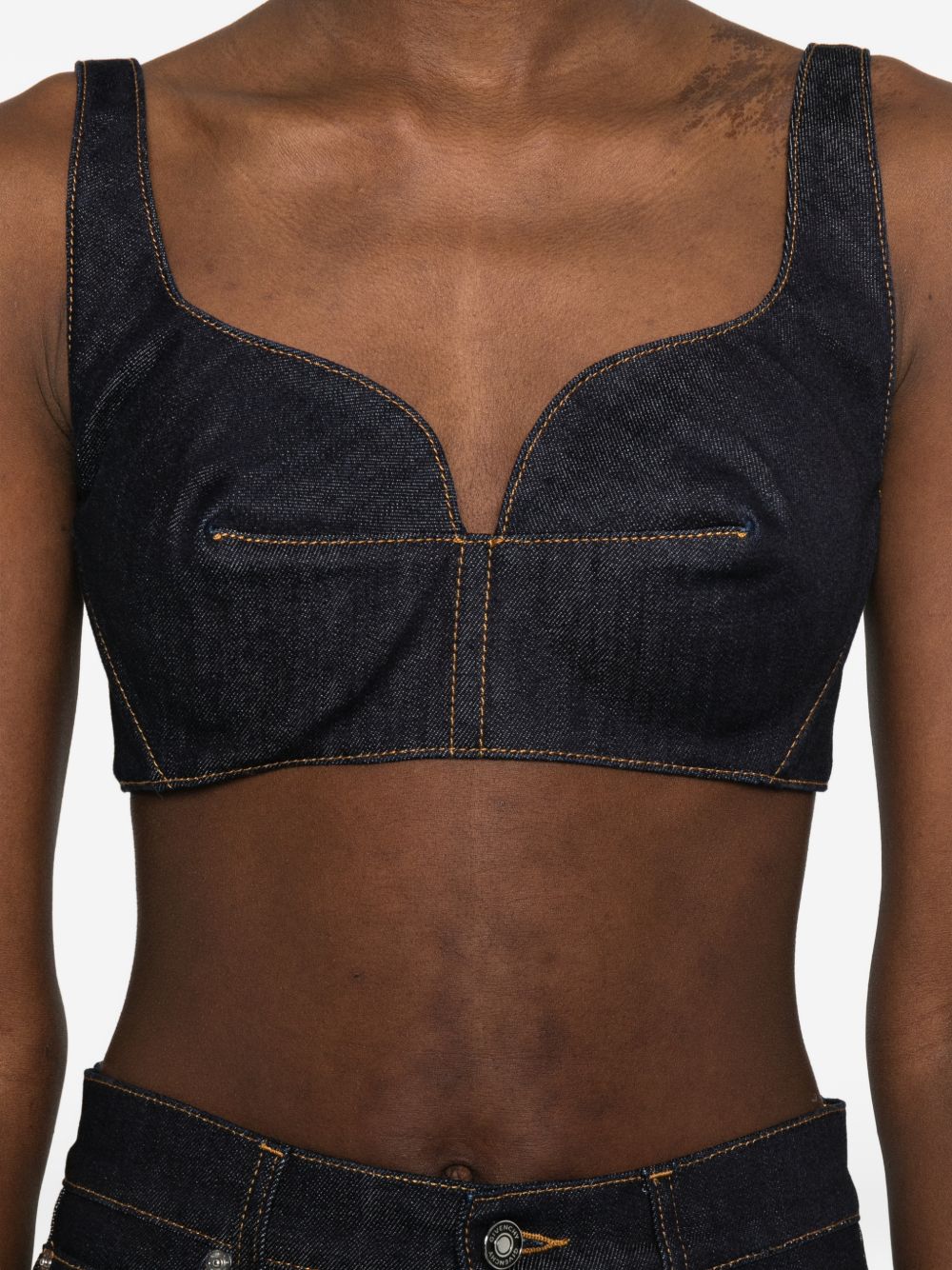 Givenchy Raw Denim Bra Top Blue