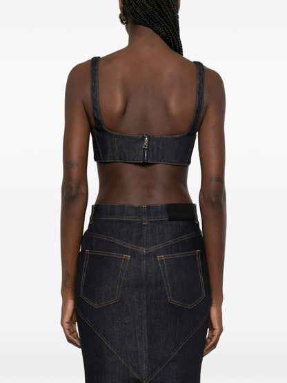 Givenchy Raw Denim Bra Top Blue
