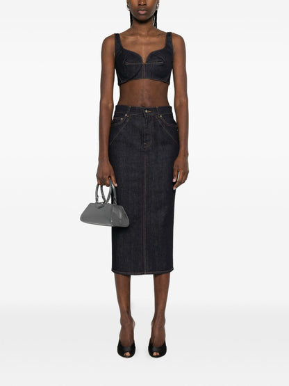 Givenchy Denim Bra Top Zip Blue