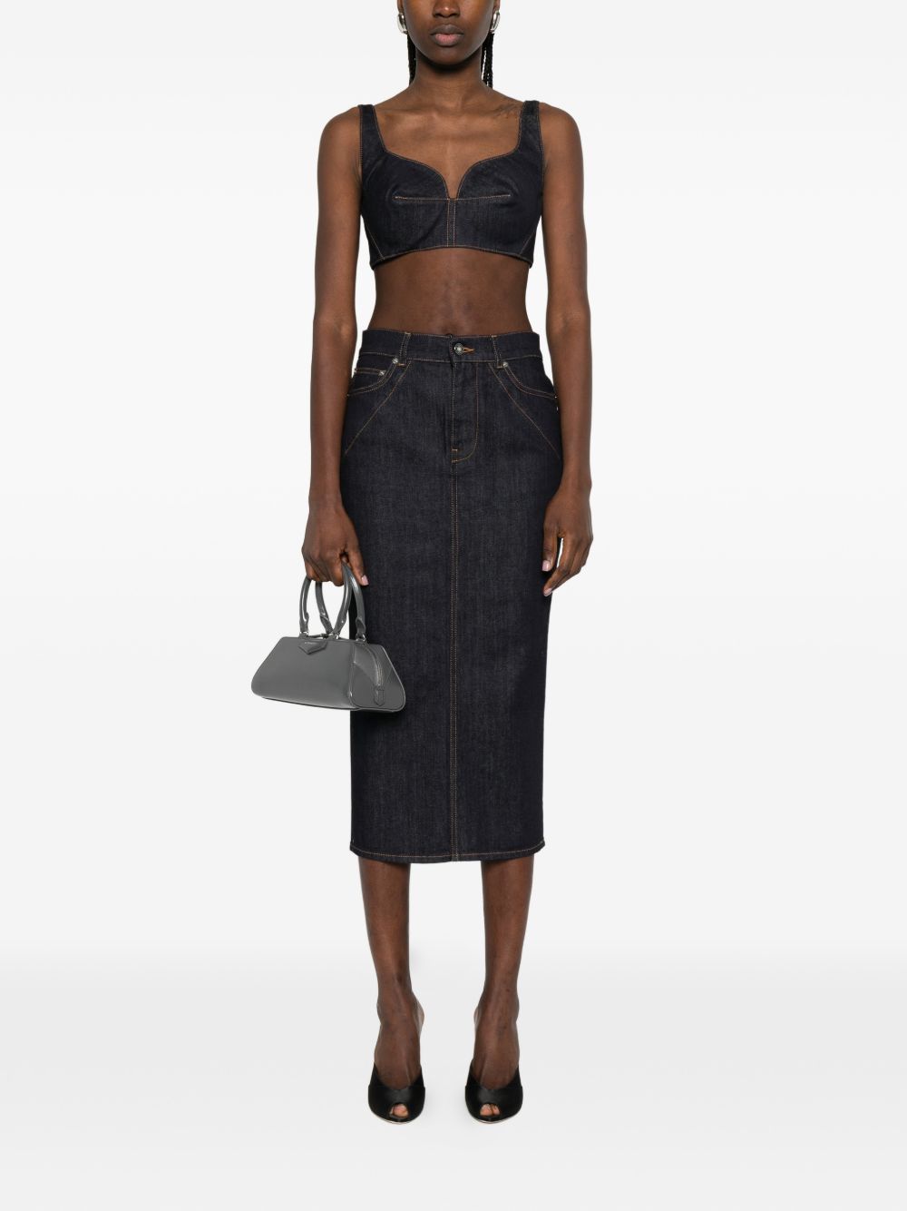 Givenchy Raw Denim Bra Top Blue