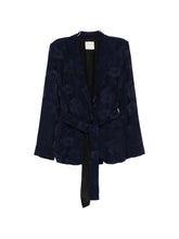 Forte Forte Floral Print Belted Jacket Blue blue