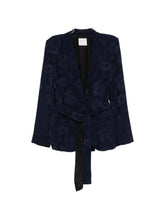 Forte Forte Floral Belted Single-Breasted Jacket Blue blue