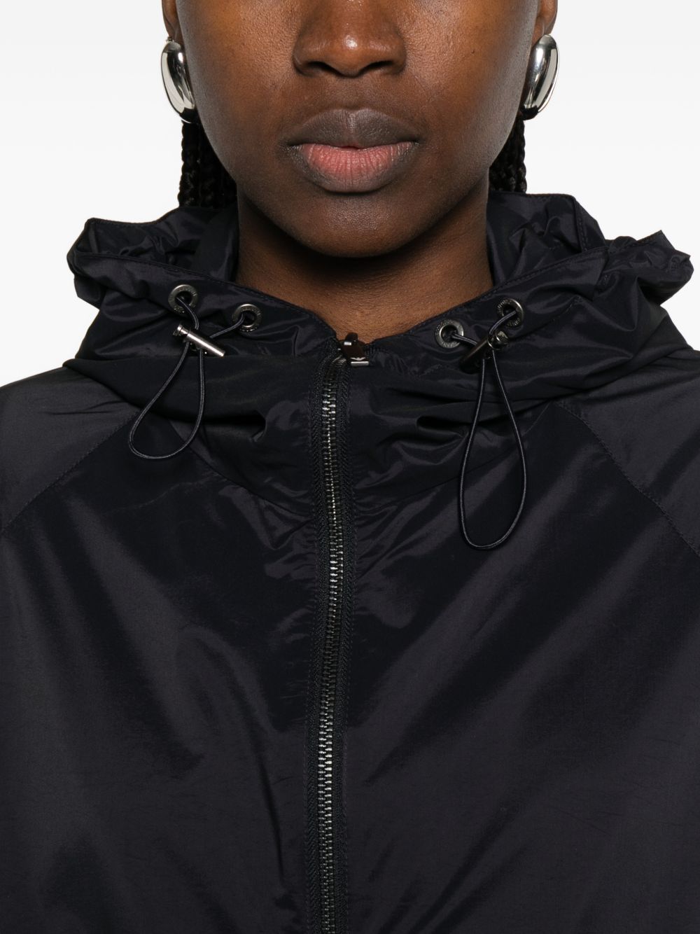 Emporio Armani Short Nylon Zip Jacket Blue